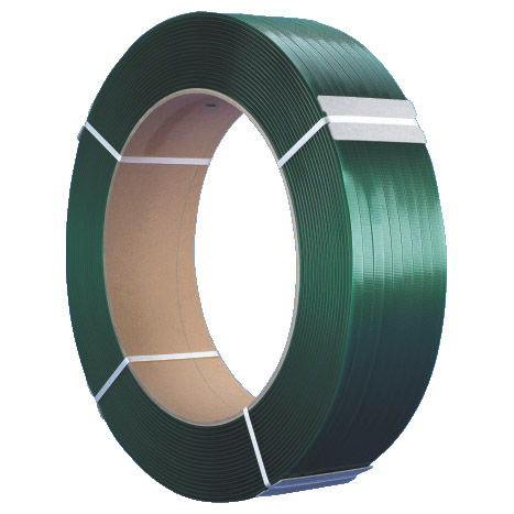 Ku-Polyesterband Grün/Geprägt 18,5 x 0,85 mm; 1.200 M Lang aus 100% recyceltem Material
