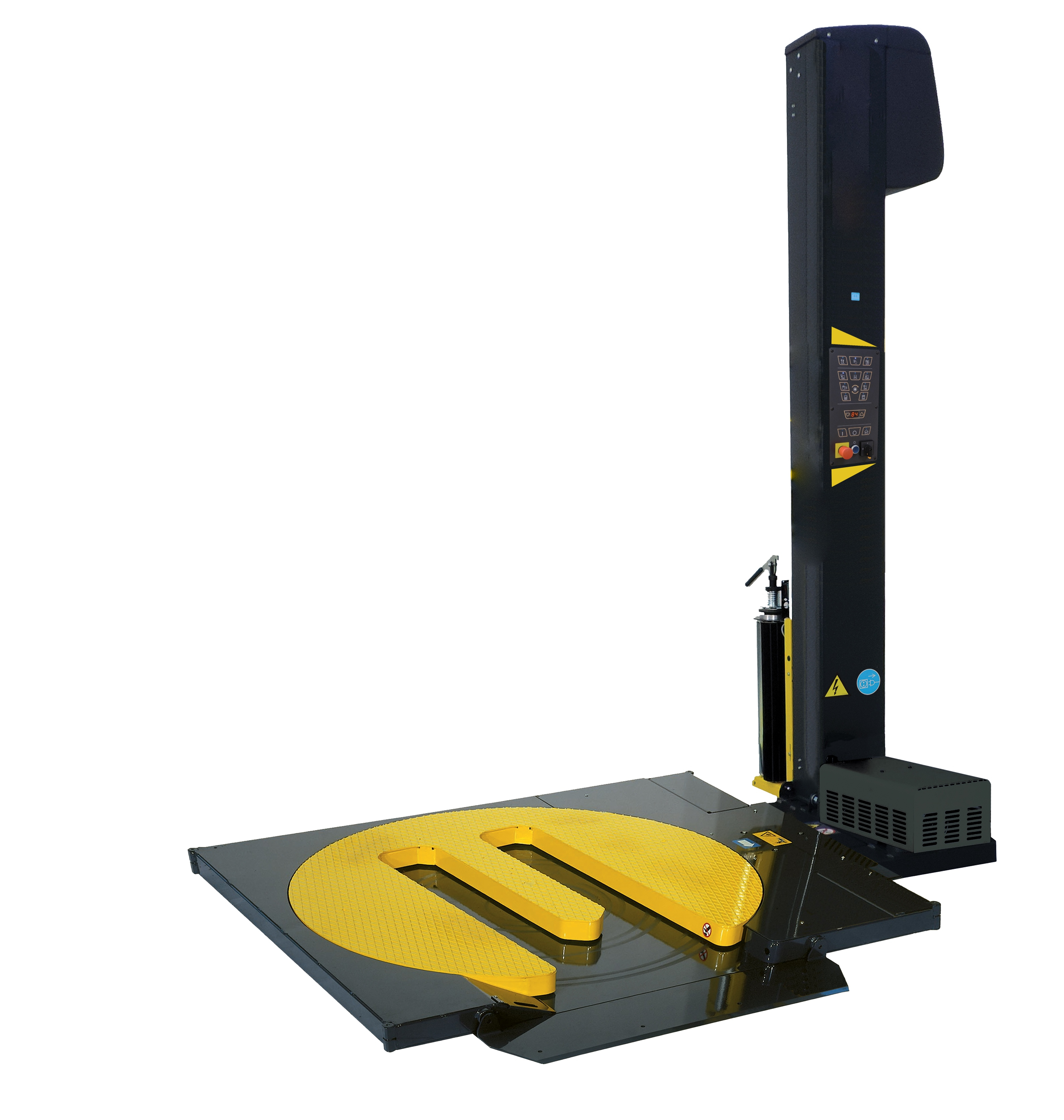 Halbautomatische Palettenwickler mit offenem Drehteller in Hufeisenform Halbautomatische Palettenwickler mit offenem Drehteller in Hufeisenform